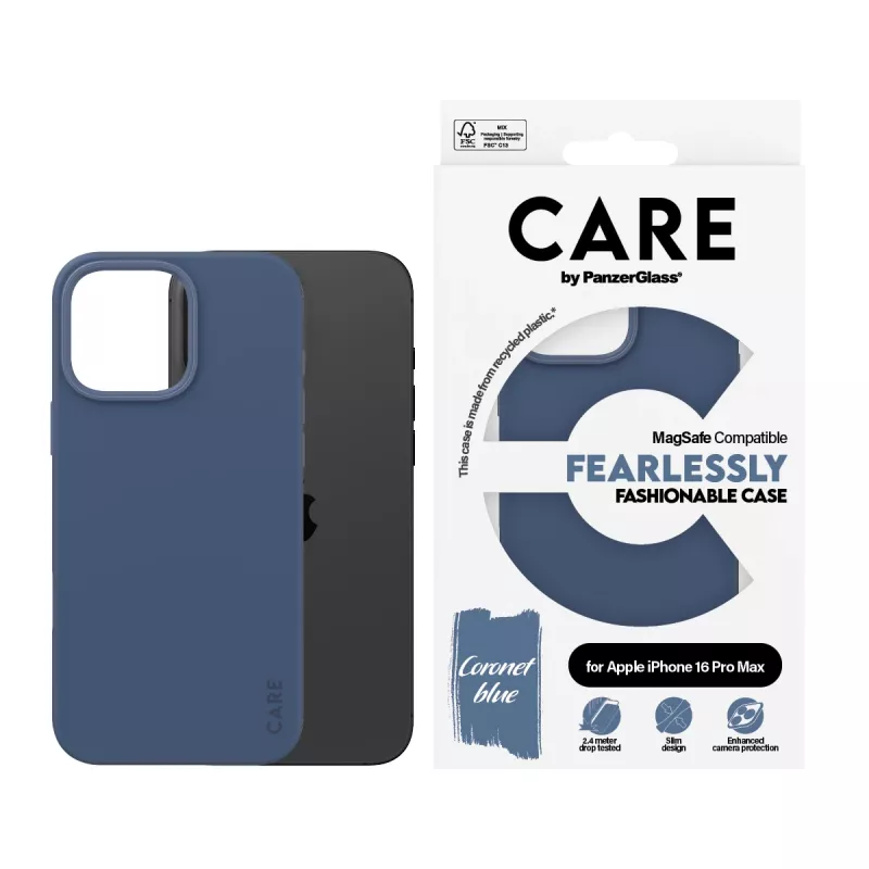 PanzerGlass CARE Fashionable custodia per iPhone 16 Pro Max da 6,9 pollici, con MagSafe, blu