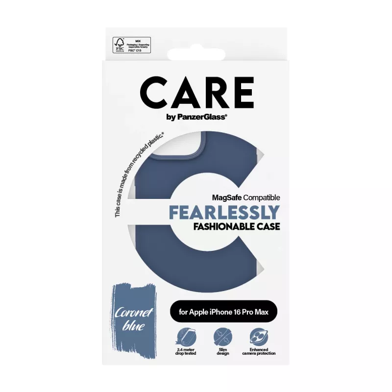 PanzerGlass CARE Fashionable custodia per iPhone 16 Pro Max da 6,9 pollici, con MagSafe, blu