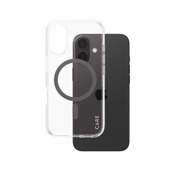 PanzerGlass CARE™ by ® custodia Urban Combat trasparente con MagSafe nero per iPhone 16