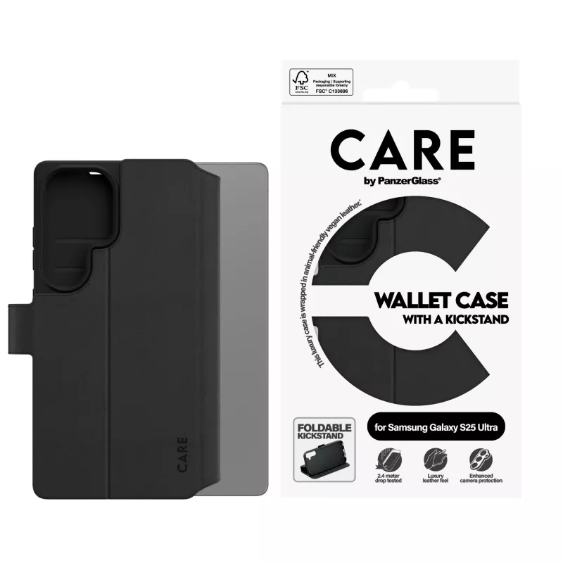 Wallet Case PanzerGlass Samsung Galaxy S25 Ultra trasparente con supporto