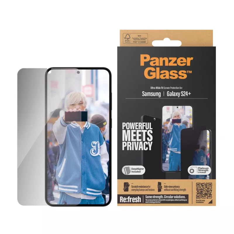 PanzerGlass ® protezione display privacy Samsung Galaxy S24+ | Ultra-Wide Fit con EasyAligner