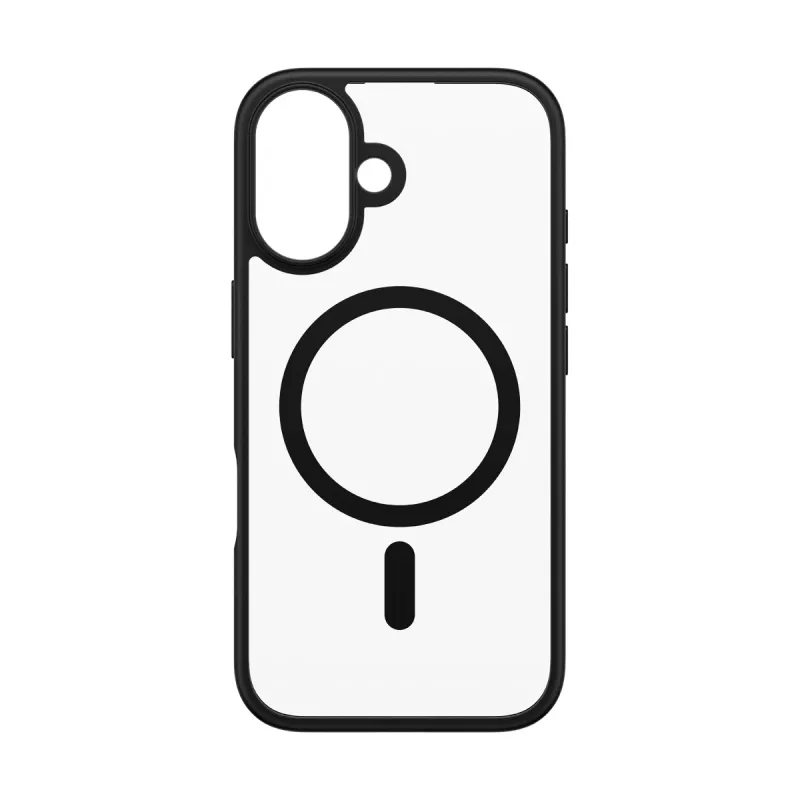 PanzerGlass ® HardCase trasparente con cornice MagSafe nera per iPhone 16