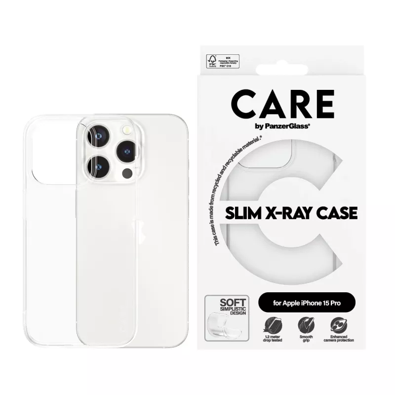 PanzerGlass CARE™ by ® X-Ray cover iPhone 15 Pro, cover, Apple, Apple - iPhone 15 Pro, trasparente