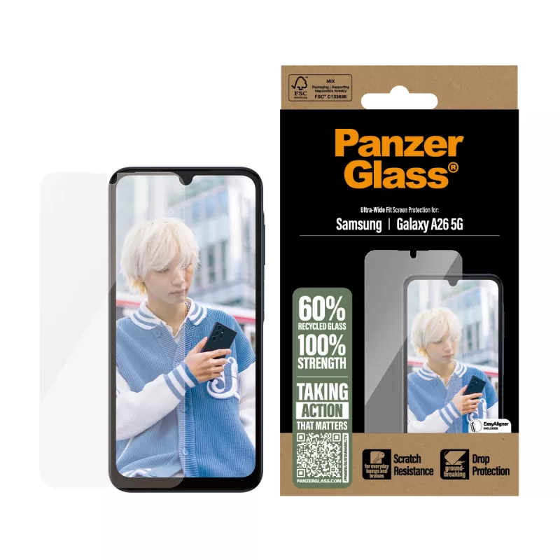 PanzerGlass® pellicola protettiva display Samsung Galaxy A26 5G | Ultra-Wide Fit