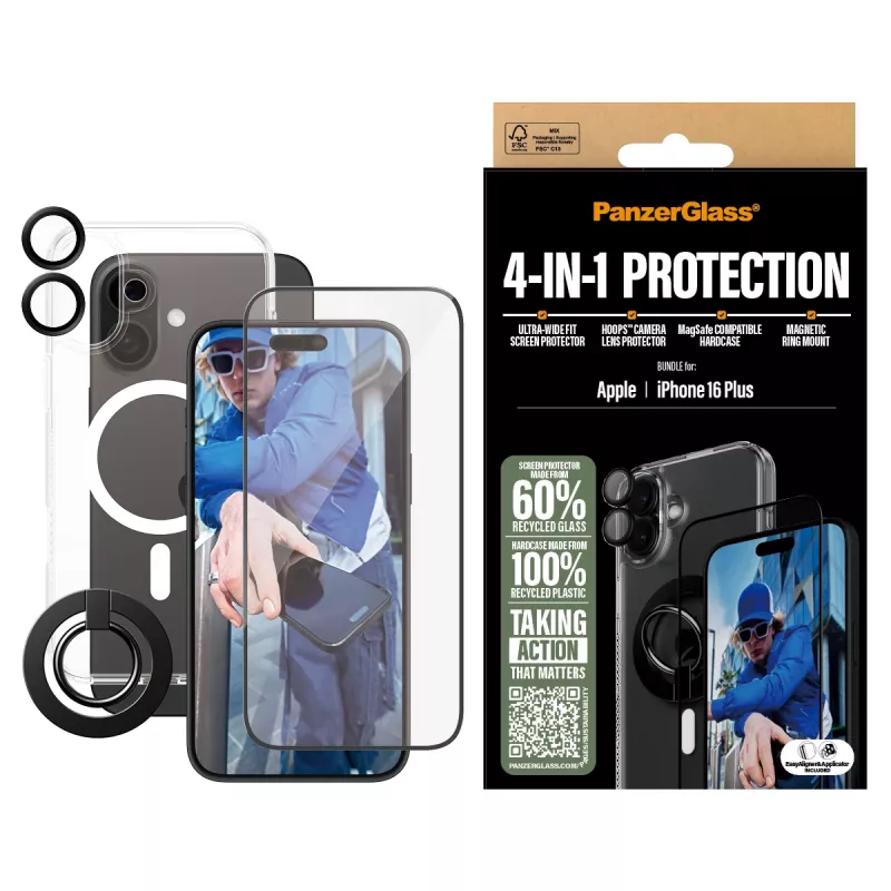 PanzerGlass ® kit protezione 4-in-1 iPhone 16 Plus
