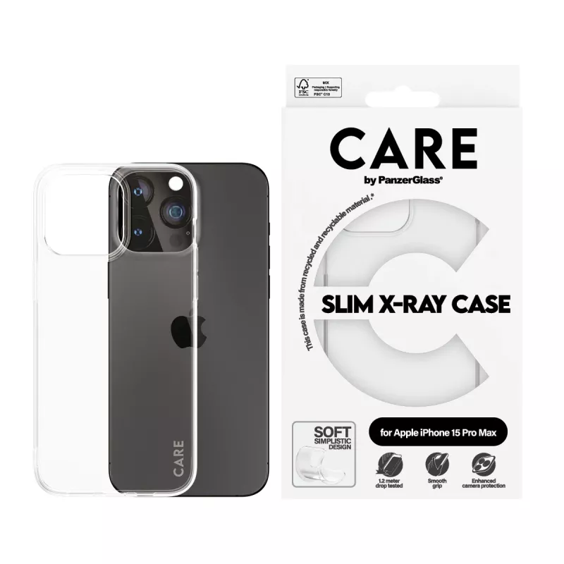 PanzerGlass CARE™ by ® X-Ray cover iPhone 15 Pro Max, cover, Apple, Apple - iPhone 15 Pro Max, trasparente