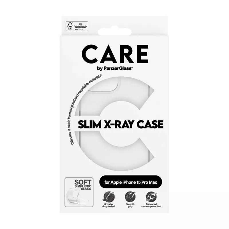 PanzerGlass CARE™ by ® X-Ray cover iPhone 15 Pro Max, cover, Apple, Apple - iPhone 15 Pro Max, trasparente