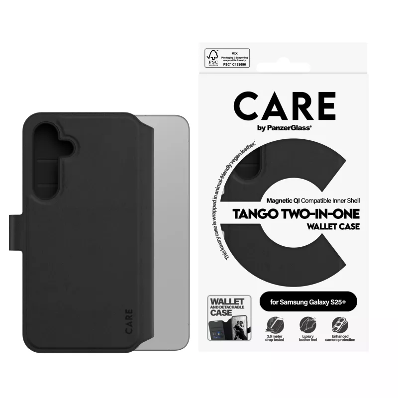 PanzerGlass CARE™ by ® Tango 2-in-1 Wallet Case con compatibilità Qi Samsung Galaxy S25+