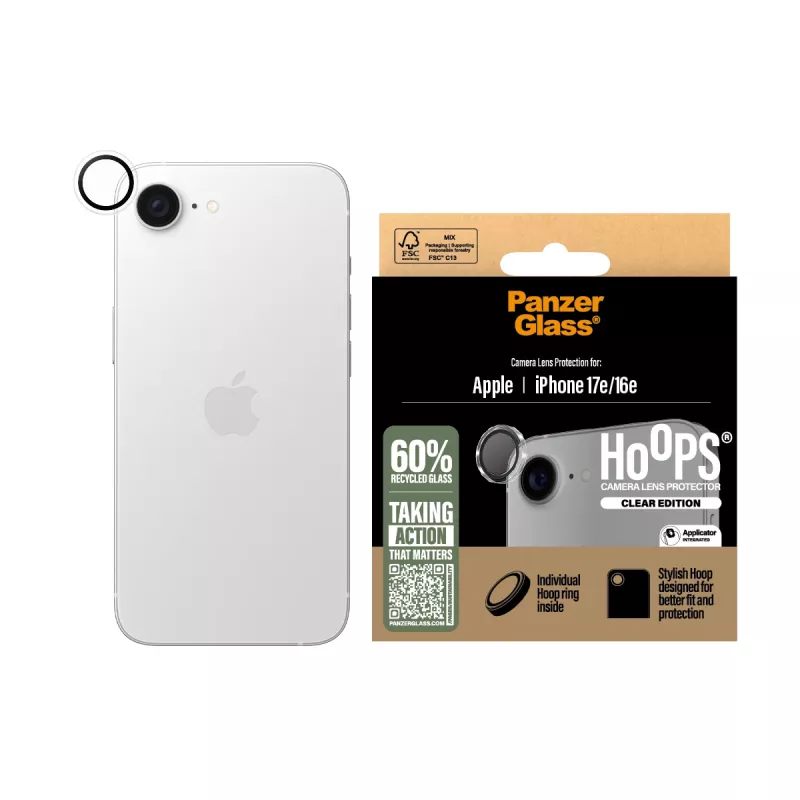 PanzerGlass ® Hoops® Protezione lenti fotocamera trasparente iPhone 17e | 16e