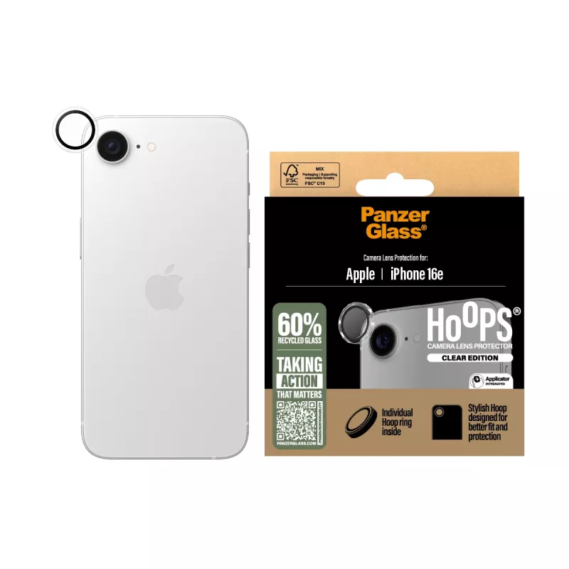 PanzerGlass ® Hoops® Protezione lenti fotocamera trasparente iPhone 17e | 16e