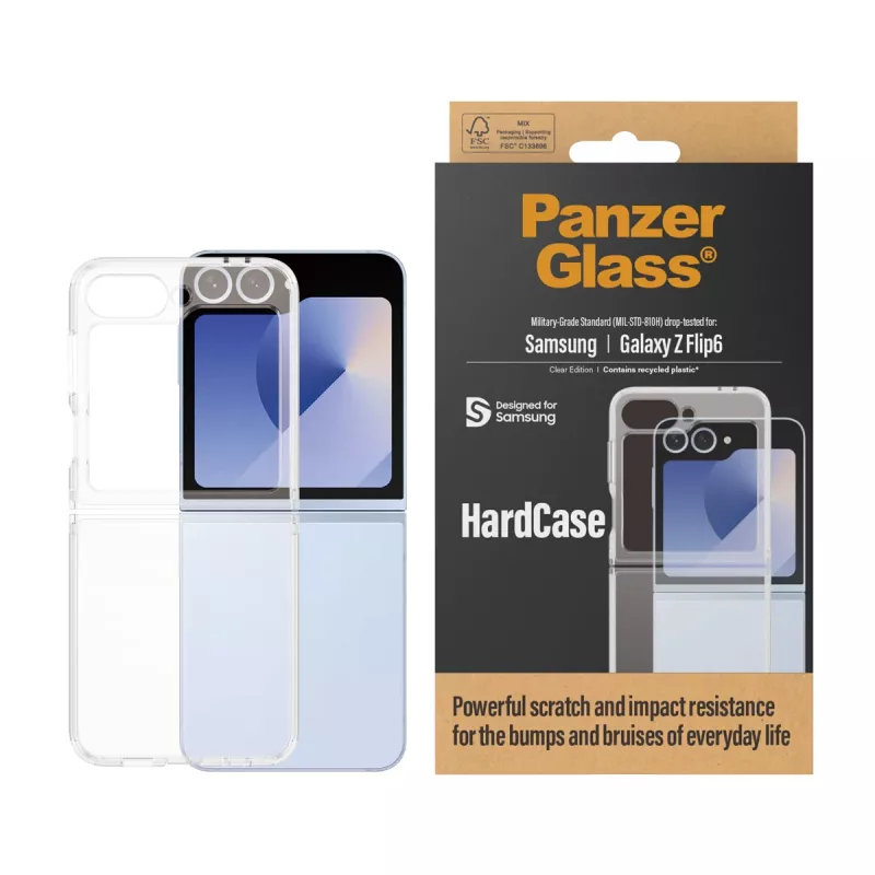 PanzerGlass ® HardCase trasparente Samsung Galaxy Z Flip6, custodia, Samsung, Samsung - Galaxy Z Flip6, trasparente