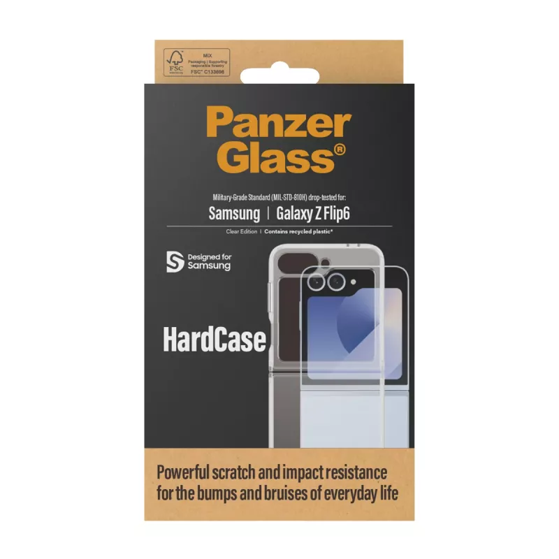 PanzerGlass ® HardCase trasparente Samsung Galaxy Z Flip6, custodia, Samsung, Samsung - Galaxy Z Flip6, trasparente