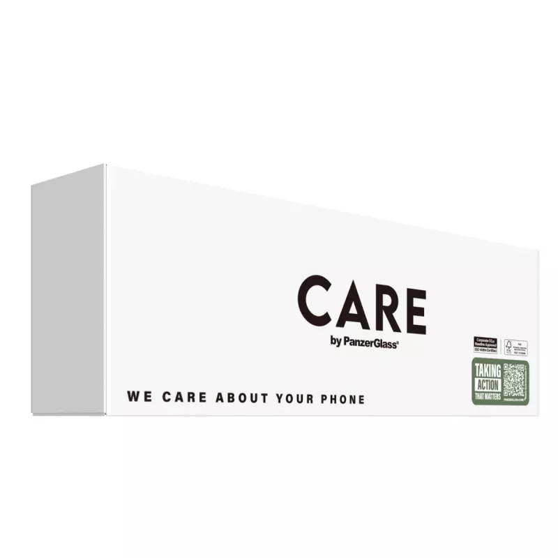 PanzerGlass CARE Fashionable Samba custodia per iPhone 16e, compatibile con MagSafe e Qi, TPU, trasparente con bianco