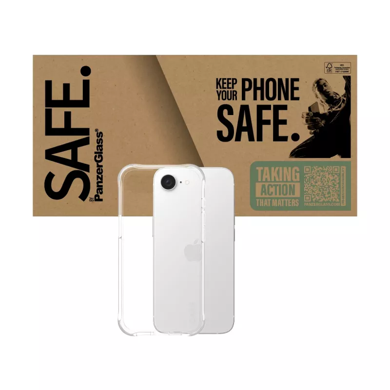PanzerGlass SAFE. by ® Custodia TPU trasparente iPhone 17e | 16e