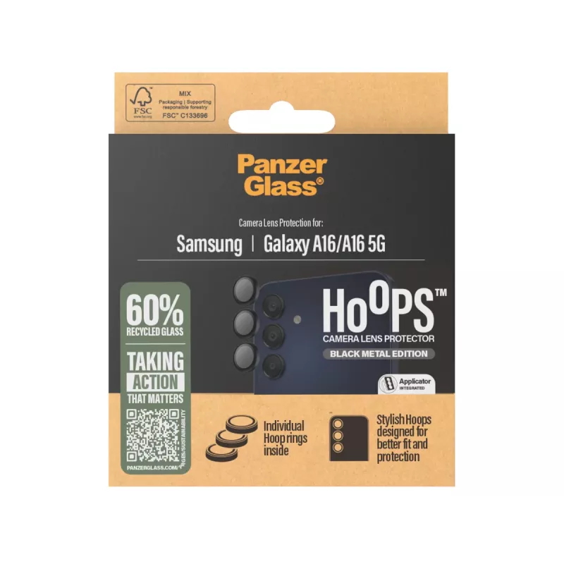 PanzerGlass ® Hoops® Protezione lenti fotocamera nero Samsung Galaxy A16 | A16 5G