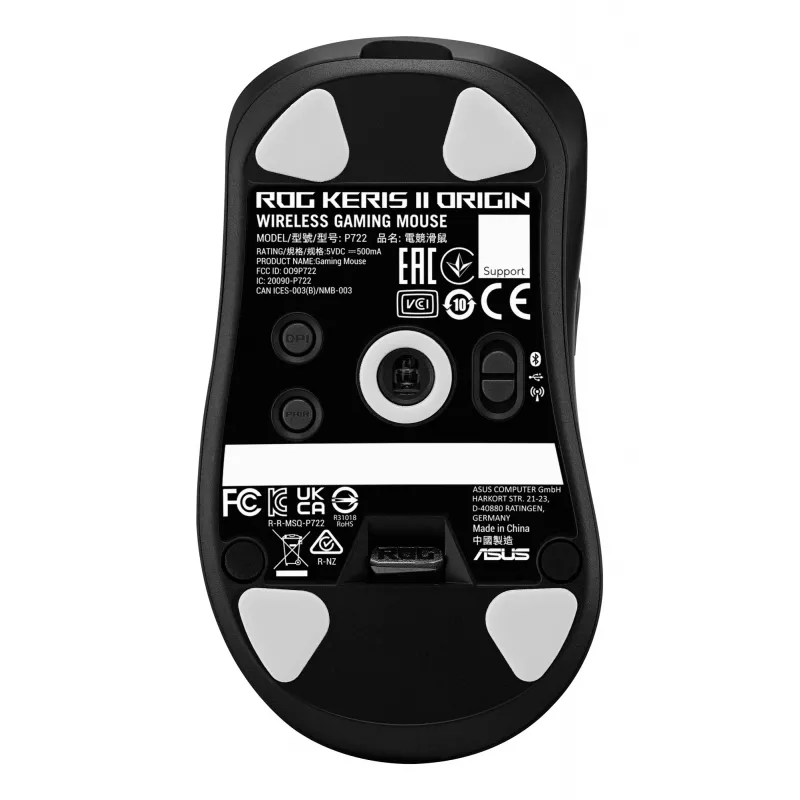 ASUS ROG Keris II Origin BLK Mouse Gaming per destrorsi RF Wireless + Bluetooth + USB Type-A ottico 42000 DPI