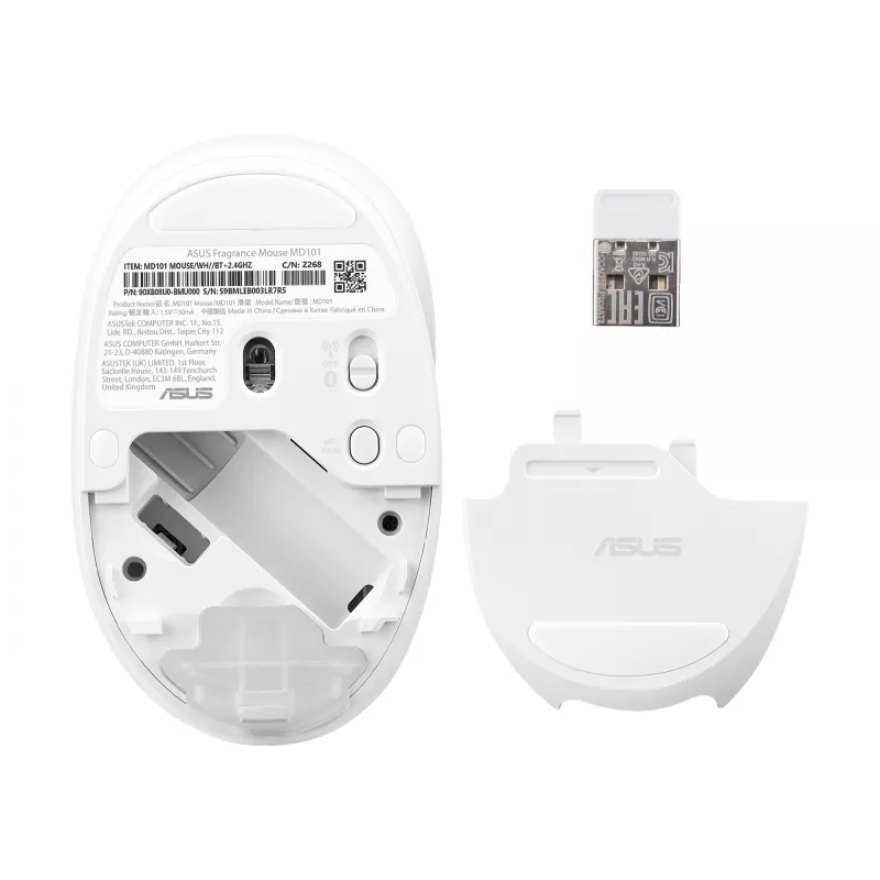 ASUS Fragrance MD101 mouse home ambidestro RF wireless + Bluetooth ottico 2400 DPI