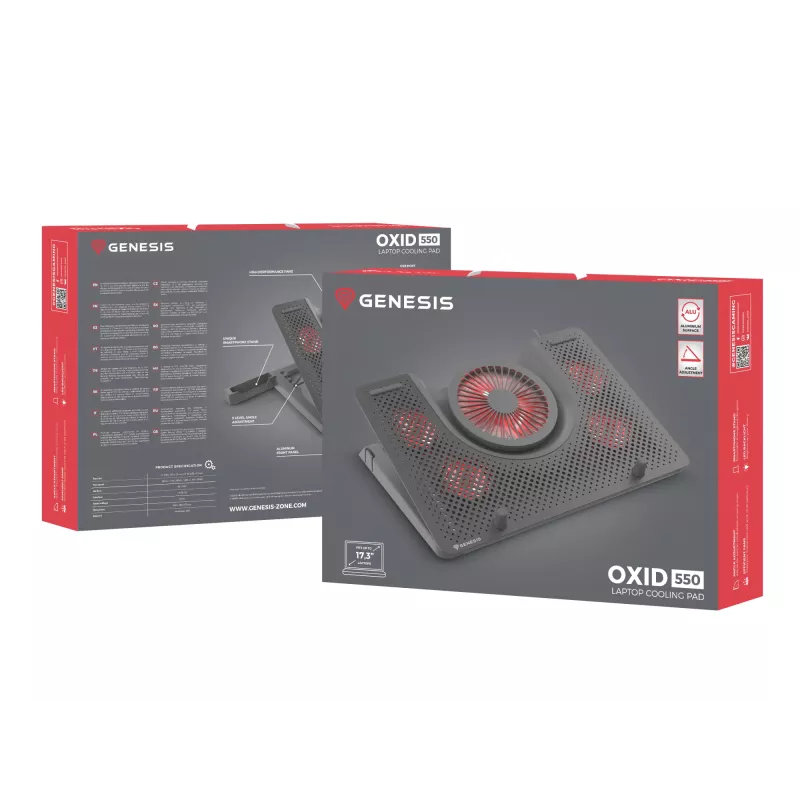 GENESIS Oxid 550 base raffreddante per laptop 43,9 cm (17,3