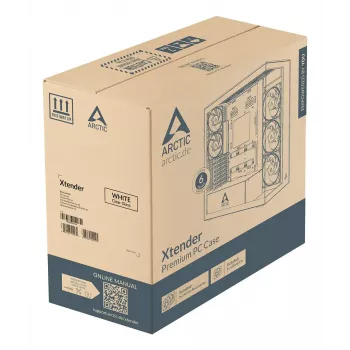 ARCTIC Xtender VG (bianco) case PC premium E-ATX con montaggio verticale della GPU