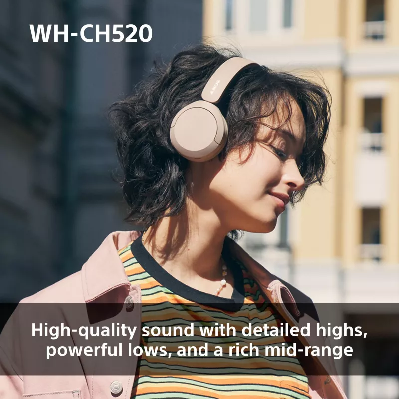 Sony WHCH520Y.CE7, wireless, chiamate/musica, 20 - 20000 Hz, 147 g, headset, giallo