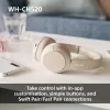 Sony WHCH520Y.CE7, wireless, chiamate/musica, 20 - 20000 Hz, 147 g, headset, giallo