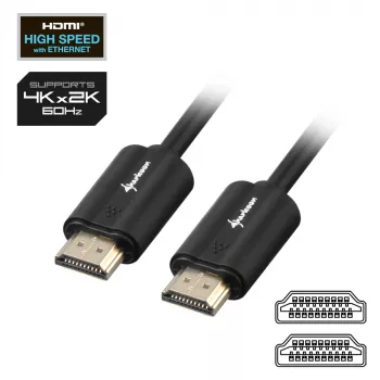 Cavo HDMI High Speed SHARKOON - Ultra HD 4K M/M 2m