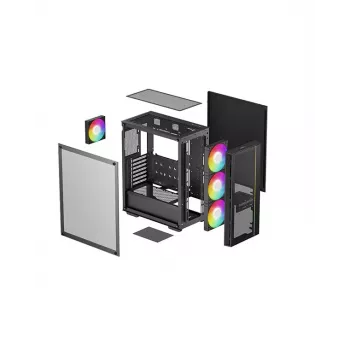 Case per PC DeepCool MATREXX 55 MESH V4 C Midi Tower nero — ATX, vetro temperato, frontale mesh, USB-C