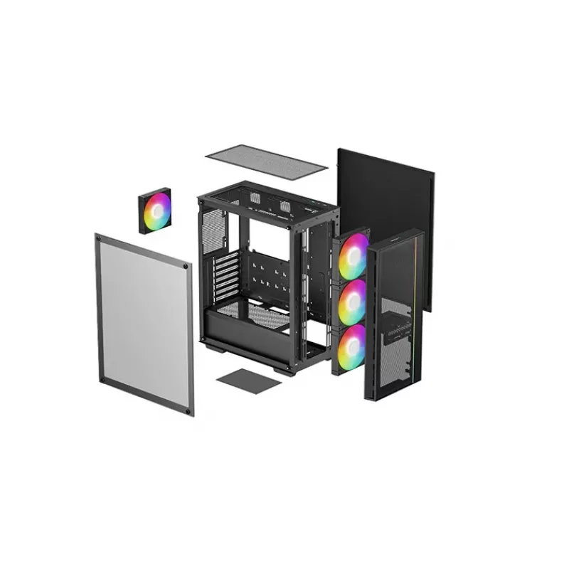 DeepCool MATREXX 55 MESH V4 C case PC Midi Tower, ATX, vetro temperato, senza alimentatore, nero