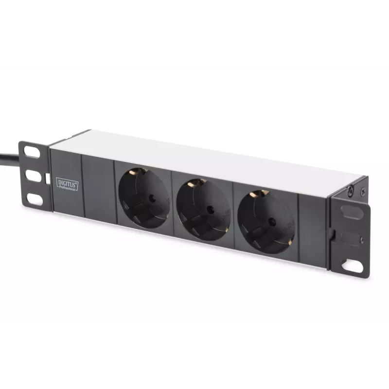 DIGITUS bundle di rete 10in - armadio 6HE nero ripiano PDU switch 8 porte patch panel CAT6