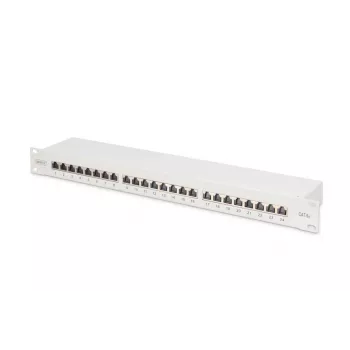 DIGITUS patch panel, CAT6A schermato, 1U, 24 porte, 8P8C, nero RAL 9005, 483