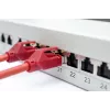 Patch panel DIGITUS DN-91624S-EA da 19 pollici, CAT6A classe EA, schermato, 24 porte RJ45, LSA, 1U, grigio chiaro RAL 7035