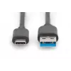 DIGITUS cavo di collegamento USB Type-C, Type C su A M/M, 1m SuperSpeed nero
