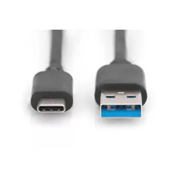 DIGITUS cavo di collegamento USB Type-C, Type C su A M/M, 1m SuperSpeed nero