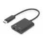 DIGITUS cavo splitter USB Type-C, tipo C – 3,5 mm + tipo C M/F/F, 20 cm nero
