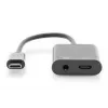 DIGITUS cavo splitter USB Type-C, tipo C – 3,5 mm + tipo C M/F/F, 20 cm nero