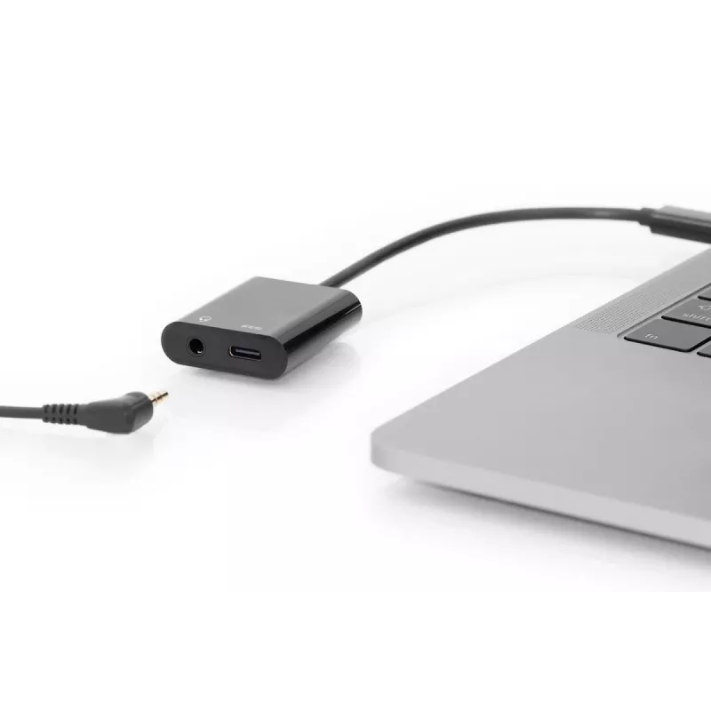 DIGITUS cavo splitter USB Type-C, tipo C – 3,5 mm + tipo C M/F/F, 20 cm nero