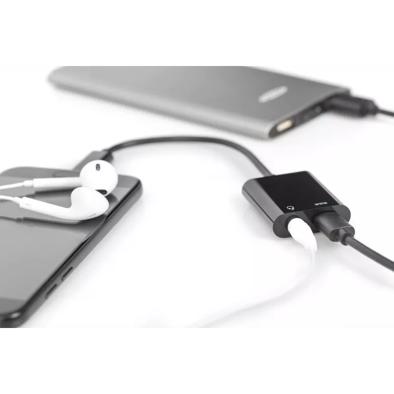 DIGITUS cavo splitter USB Type-C, tipo C – 3,5 mm + tipo C M/F/F, 20 cm nero