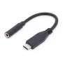 DIGITUS cavo adattatore audio USB Type-C, Type-C - 3,5 mm M/F, 20 cm, ingresso/uscita audio, versione 3.1, CE, nero