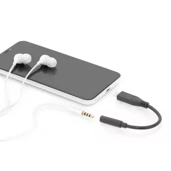 DIGITUS cavo adattatore audio USB Type-C, Type-C - 3,5 mm M/F, 20 cm, ingresso/uscita audio, versione 3.1, CE, nero