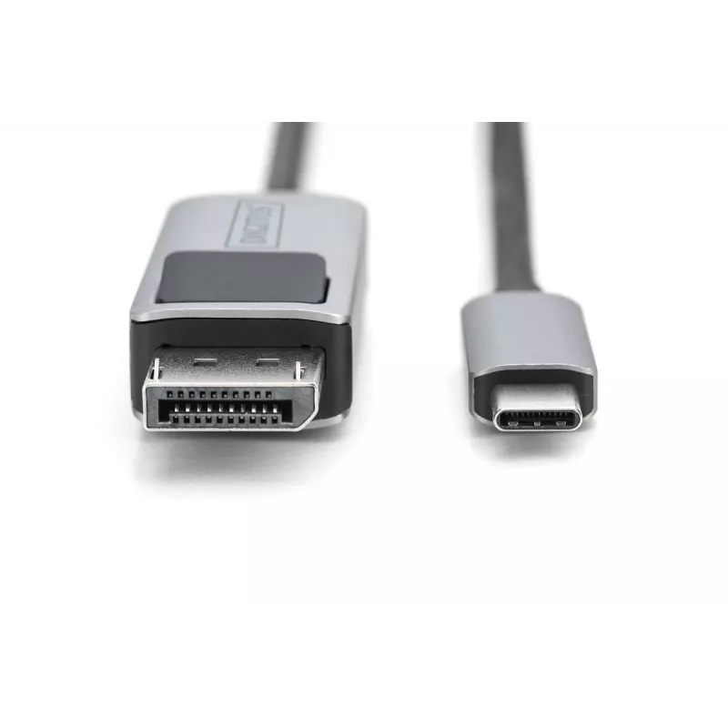 DIGITUS cavo adattatore USB Type C to DP 8Ka30Hz. HBR3 alloggiamento in alluminio nero 1m