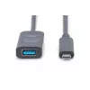 DIGITUS cavo prolunga USB-C attivo – 10G USB 3.2 Gen2 USB-C – USB-A (M/F) – 5 m