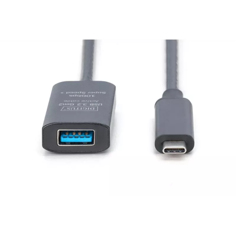 DIGITUS cavo prolunga USB-C attivo – 10G USB 3.2 Gen2 USB-C – USB-A (M/F) – 5 m