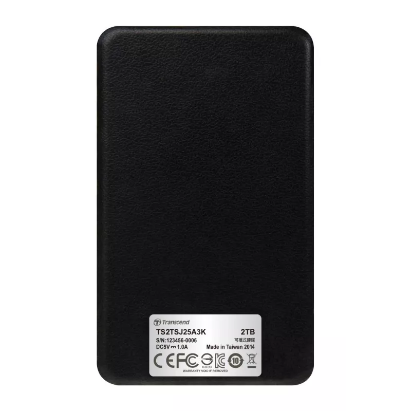TRANSCEND Storejet 25a3 2TB SATA 2,5 pollici USB3.0 Nero