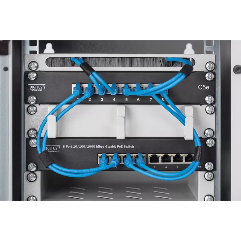 DIGITUS Switch Gigabit PoE 8 porte 10 pollici 8x10/100/1000Mbps RJ45 PoE 96W