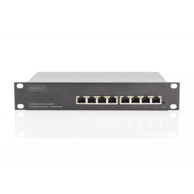 DIGITUS Switch Gigabit Ethernet L2 Managed 8 porte, 10 pollici