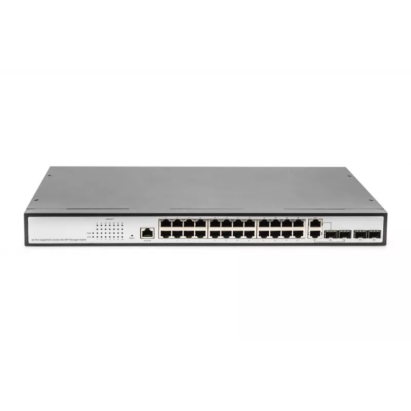 DIGITUS Switch Gigabit Ethernet L2 gestito 24 porte + 2 porte Combo e 2 porte uplink SFP