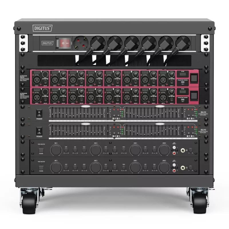 DIGITUS Rack AVS 8U 420x507x460mm fori filettati ruote nero