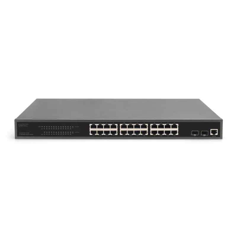 DIGITUS Switch Gigabit Ethernet con iniettore PoE 24 porte L2 Managed 2 SFP Uplink