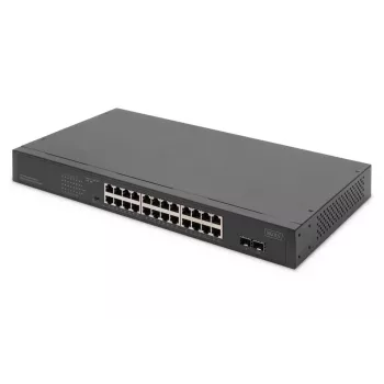 DIGITUS Switch PoE unmanaged - 24 porte Gigabit + 2 porte Gigabit SFP