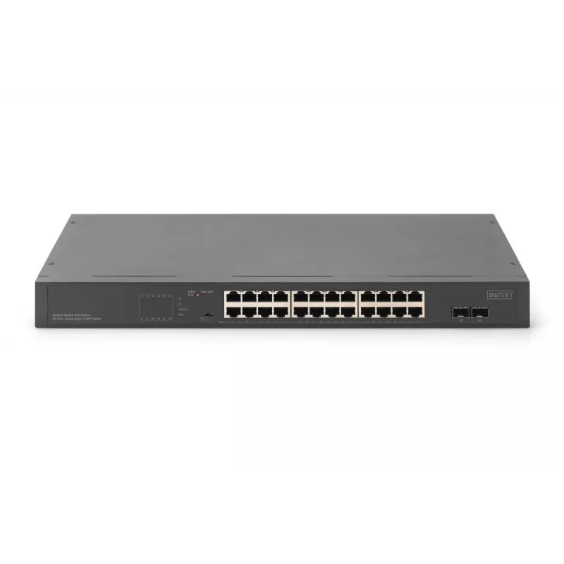 DIGITUS Switch PoE unmanaged - 24 porte Gigabit + 2 porte Gigabit SFP